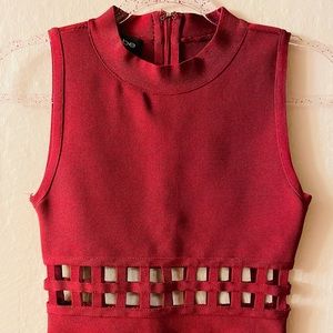 BEBE burgundy dress tank top